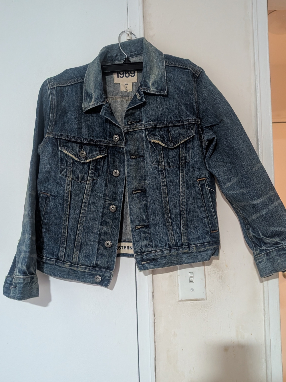 GAP Japanese Selvedge Denim Jacket in Light and Dark Blue